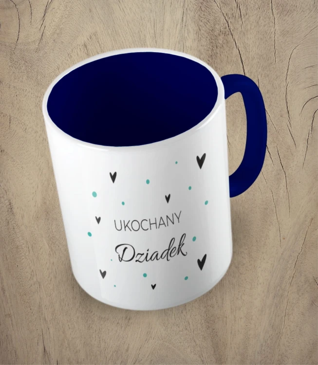 Granatowy kubek ukochany dziadek