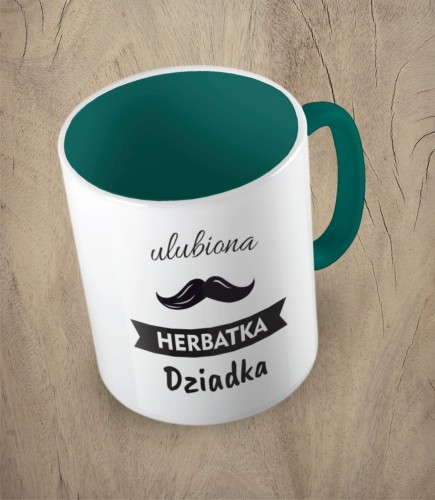 Ciemnozielony kubek ulubiona herbatka dziadka