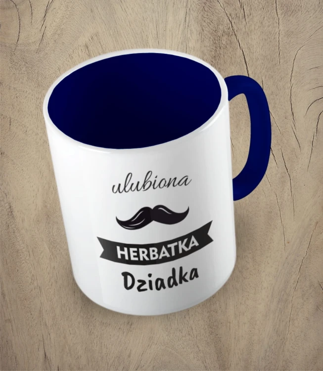 Granatowy kubek ulubiona herbatka dziadka