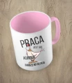 Różowy kubek praca jest jak kurnik