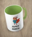 Jasnozielony kubek super babcia