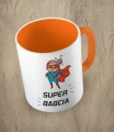 Pomarańczowy kubek super babcia