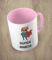 Różowy kubek super babcia