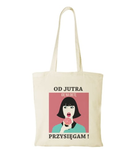 Torba bawełniana od jutra idę na dietę