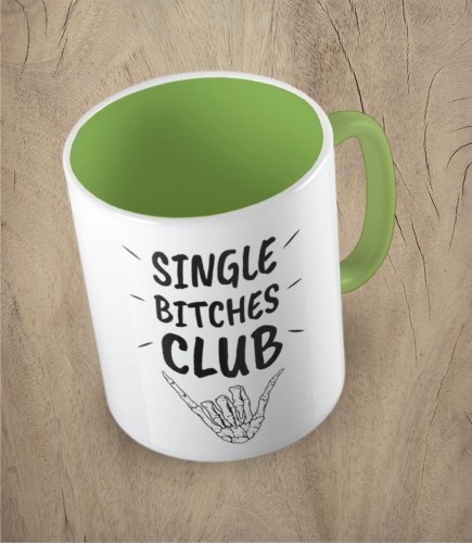 Jasnozielony kubek single bitches club