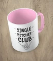 Różowy kubek single bitches club