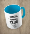 Błękitny kubek single bitches club
