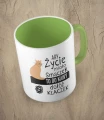 Jasnozielony kubek aby życie miało smaczek