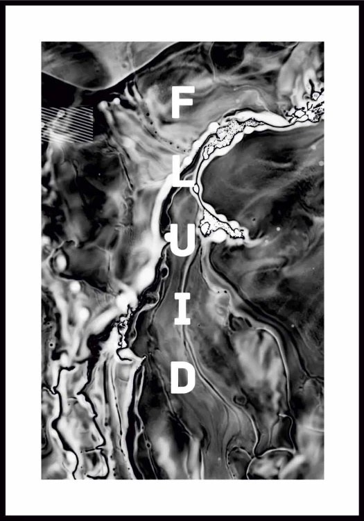 Plakat fluid z białą ramką dookoła