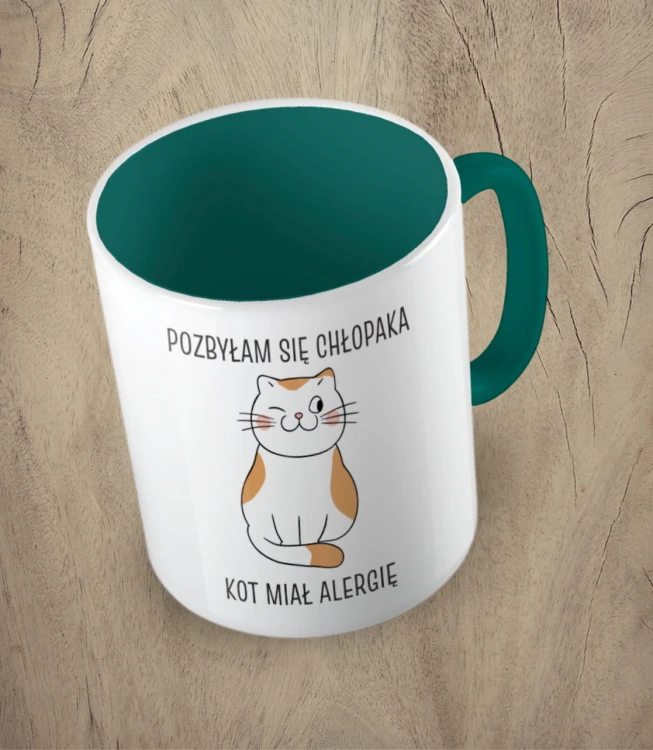 Ciemnozielony kubek pozbyłam się chłopaka