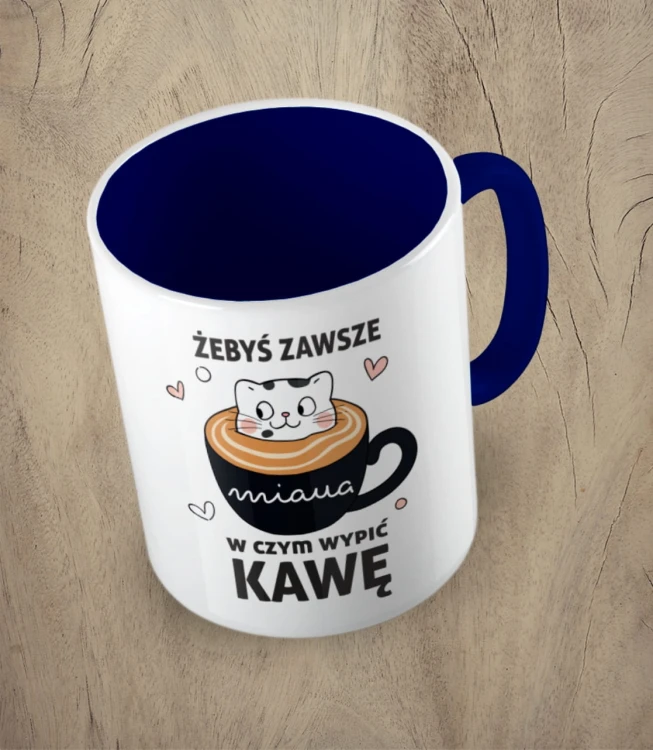 Granatowy kubek żebyś zawsze miaua