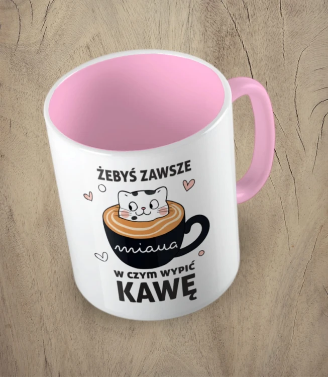 Różowy kubek żebyś zawsze miaua