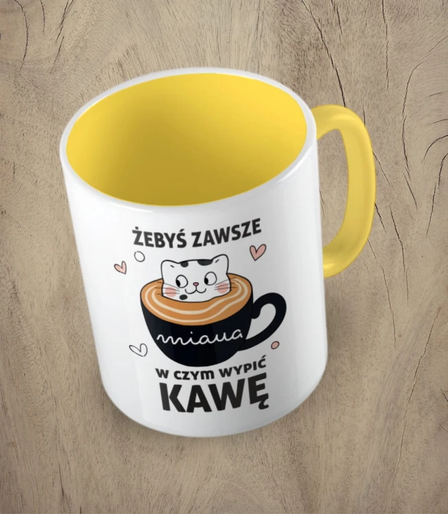Żółty kubek żebyś zawsze miaua