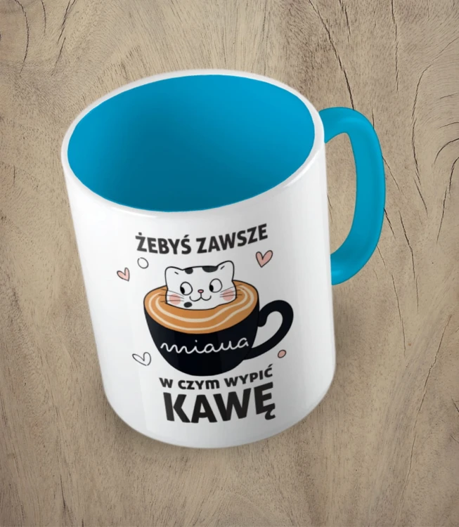 Błękitny kubek żebyś zawsze miaua