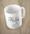Biały kubek hubby