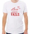 Biała męska koszulka love never fails