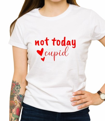 Biała damska koszulka not today cupid
