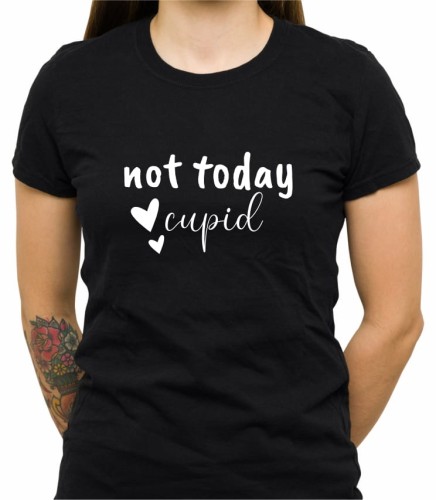 Czarna damska koszulka not today cupid