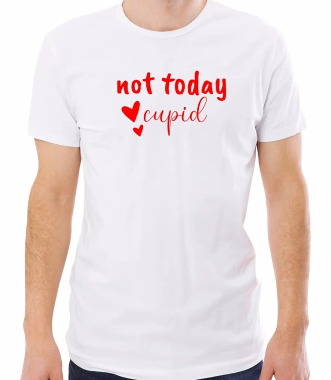 Biała męska koszulka not today cupid