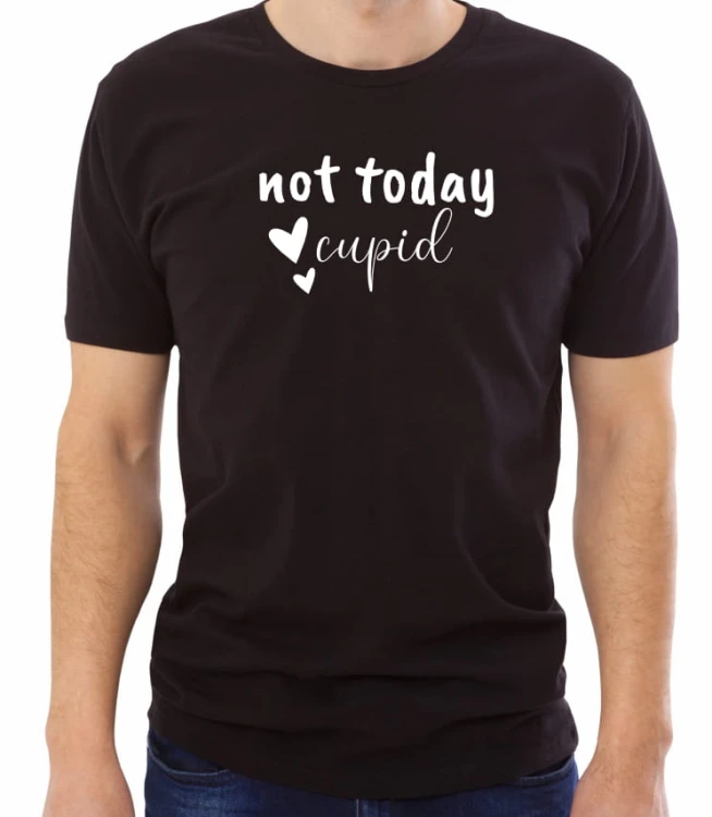 Czarna męska koszulka not today cupid