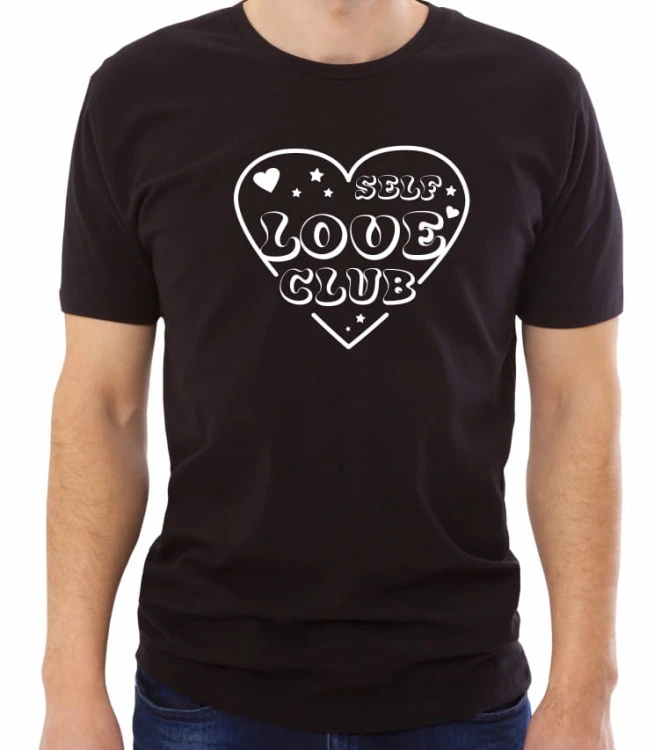 Czarna męska koszulka self love club