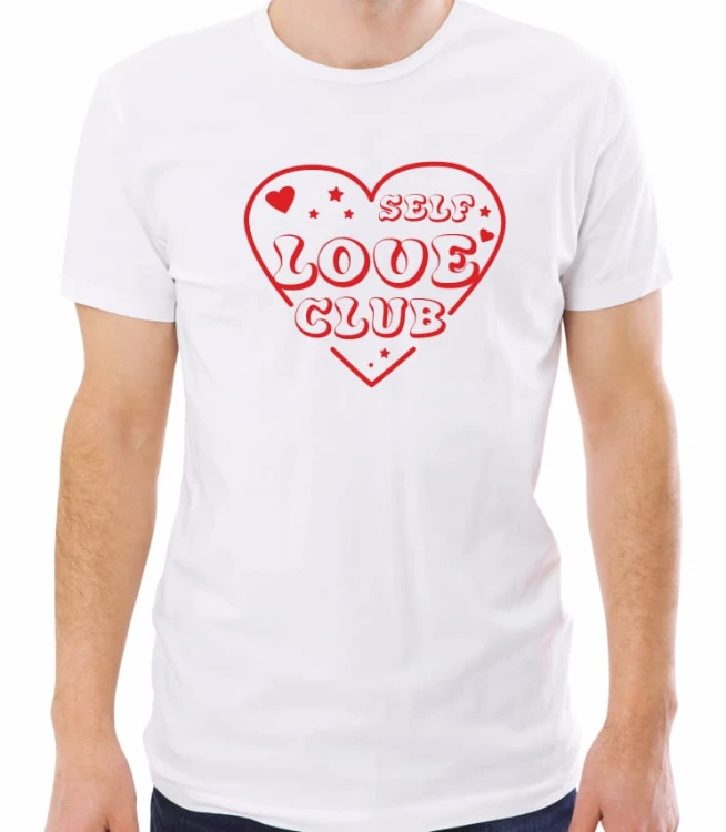Biała męska koszulka self love club