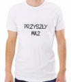 Biała męska koszulka przyszły mąż