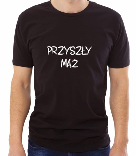 Czarna męska koszulka przyszły mąż