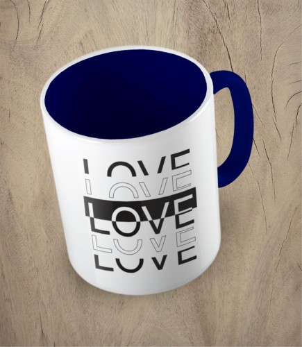 Granatowy kubek love love love