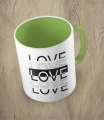 Jasnozielony kubek love love love