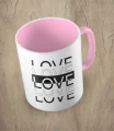 Różowy kubek love love love