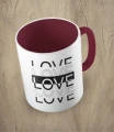 Bordowy kubek love love love