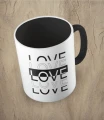 Czarny kubek love love love