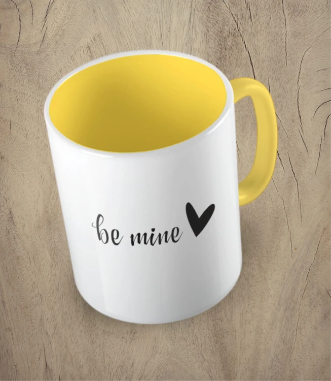 Żółty kubek be mine