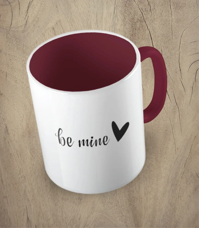 Bordowy kubek be mine