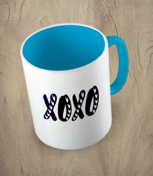 Błękitny kubek xoxo 01