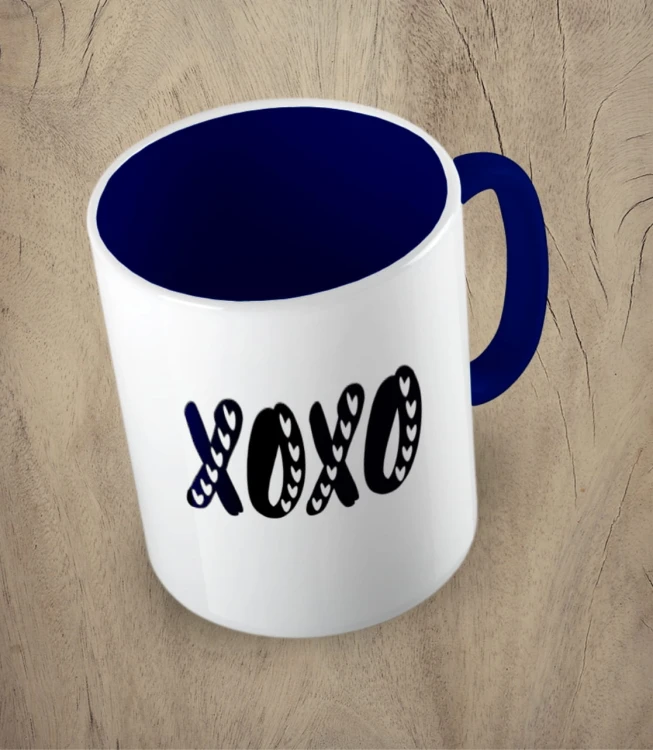 Granatowy kubek xoxo 01