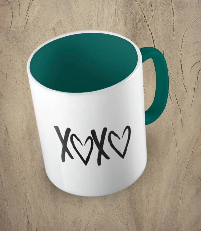 Ciemnozielony kubek xoxo 03