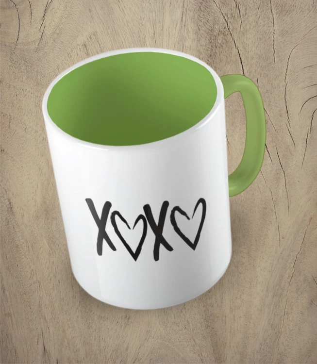 Jasnozielony kubek xoxo 03