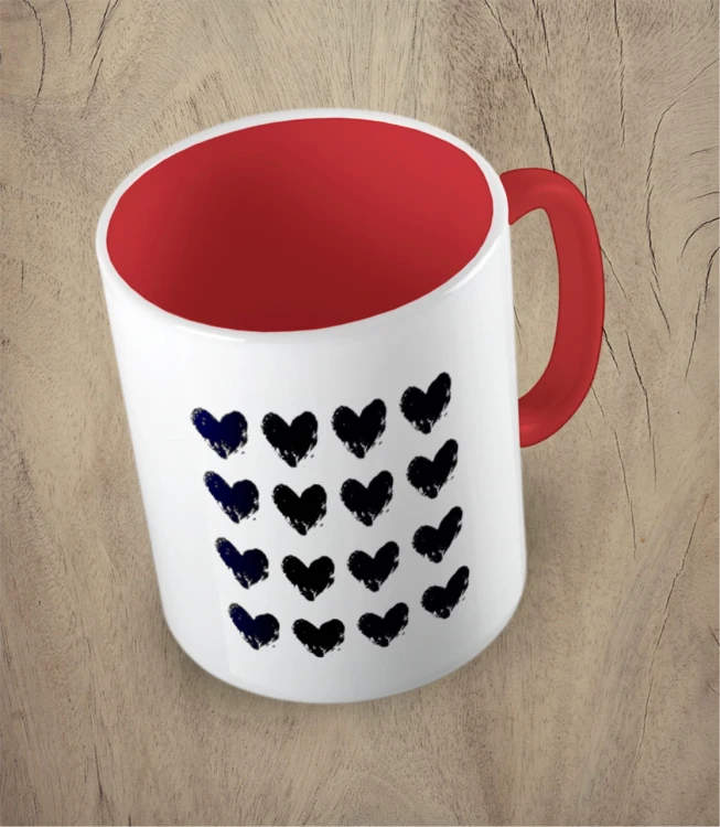 Czerwony kubek hearts 01
