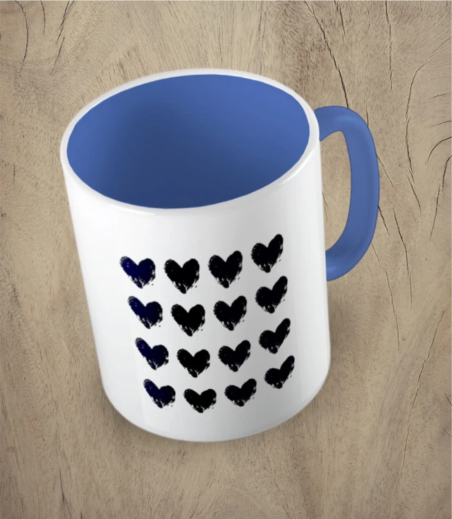 Niebieski kubek hearts 01