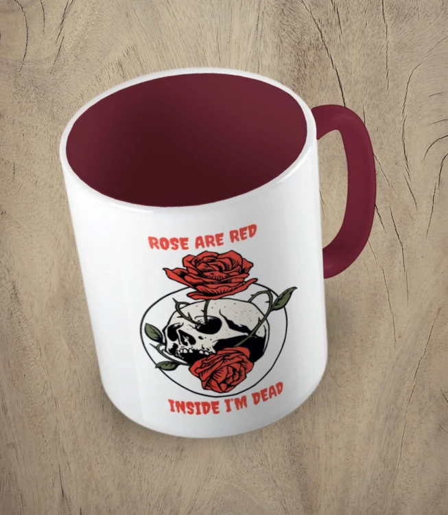 Bordowy kubek rose are red