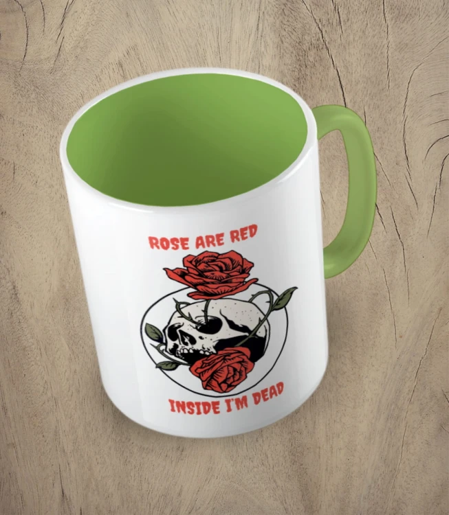 Jasnozielony kubek rose are red