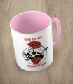 Różowy kubek rose are red
