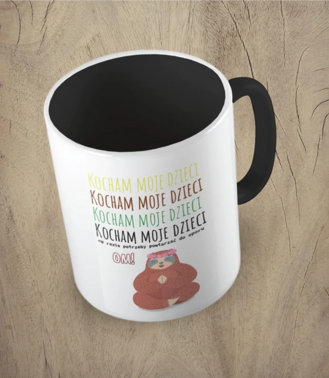 Czarny kubek kocham moje dzieci