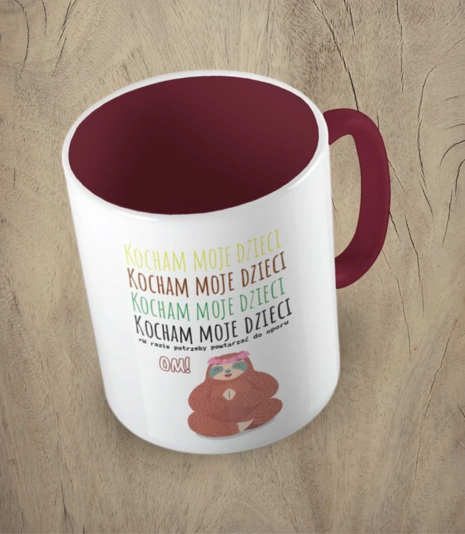 Bordowy kubek kocham moje dzieci