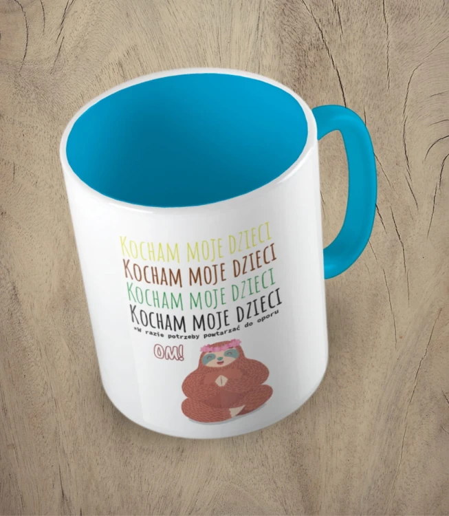 Błękitny kubek kocham moje dzieci