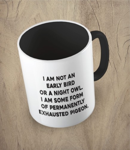 Czarny kubek i am not an early bird