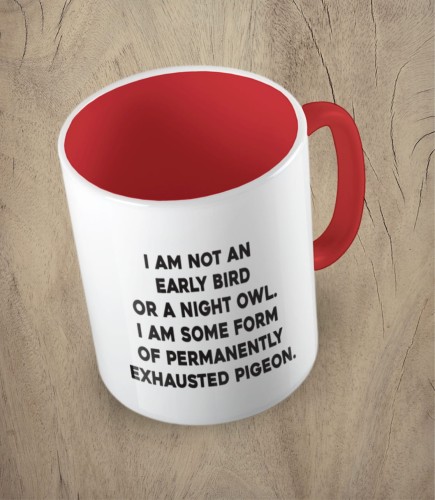 Czerwony kubek i am not an early bird