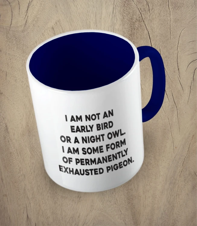 Granatowy kubek i am not an early bird